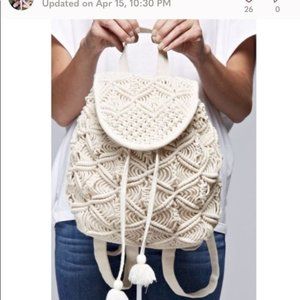Lovestitch Pixie Backpack Natural Hand Crocheted